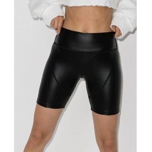 Danielle Guizio Sport Faux Leather Cycling Shorts Size XS